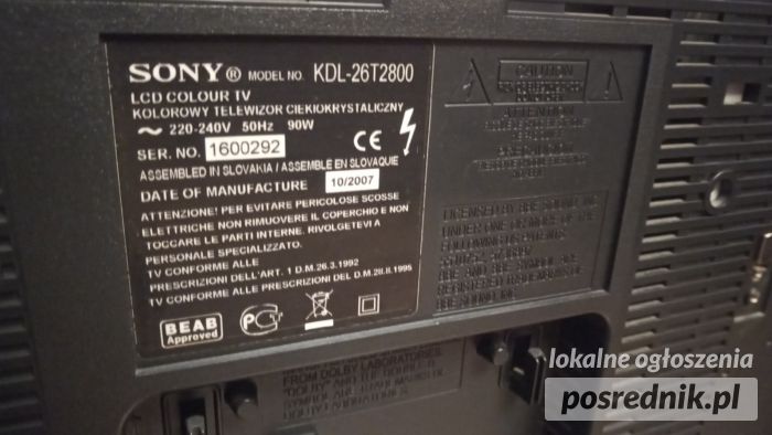 Sprzedam telewizor SONY