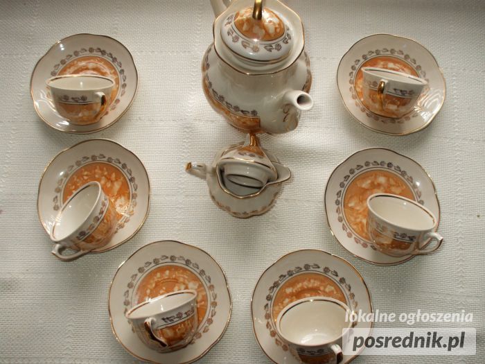 komplet kawowy z chodzieży ,porcelana z lat 60-70