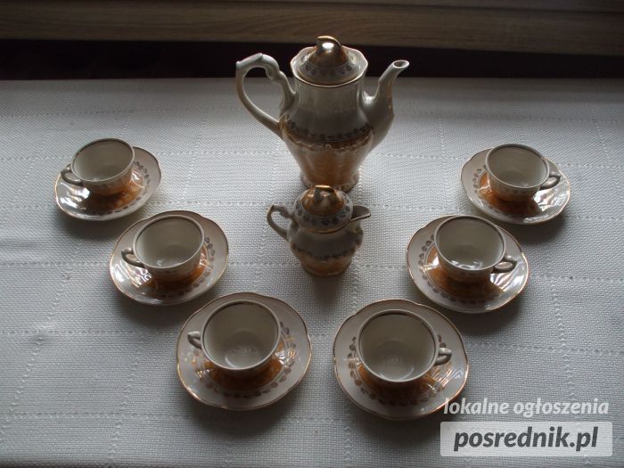 komplet kawowy z chodzieży ,porcelana z lat 60-70
