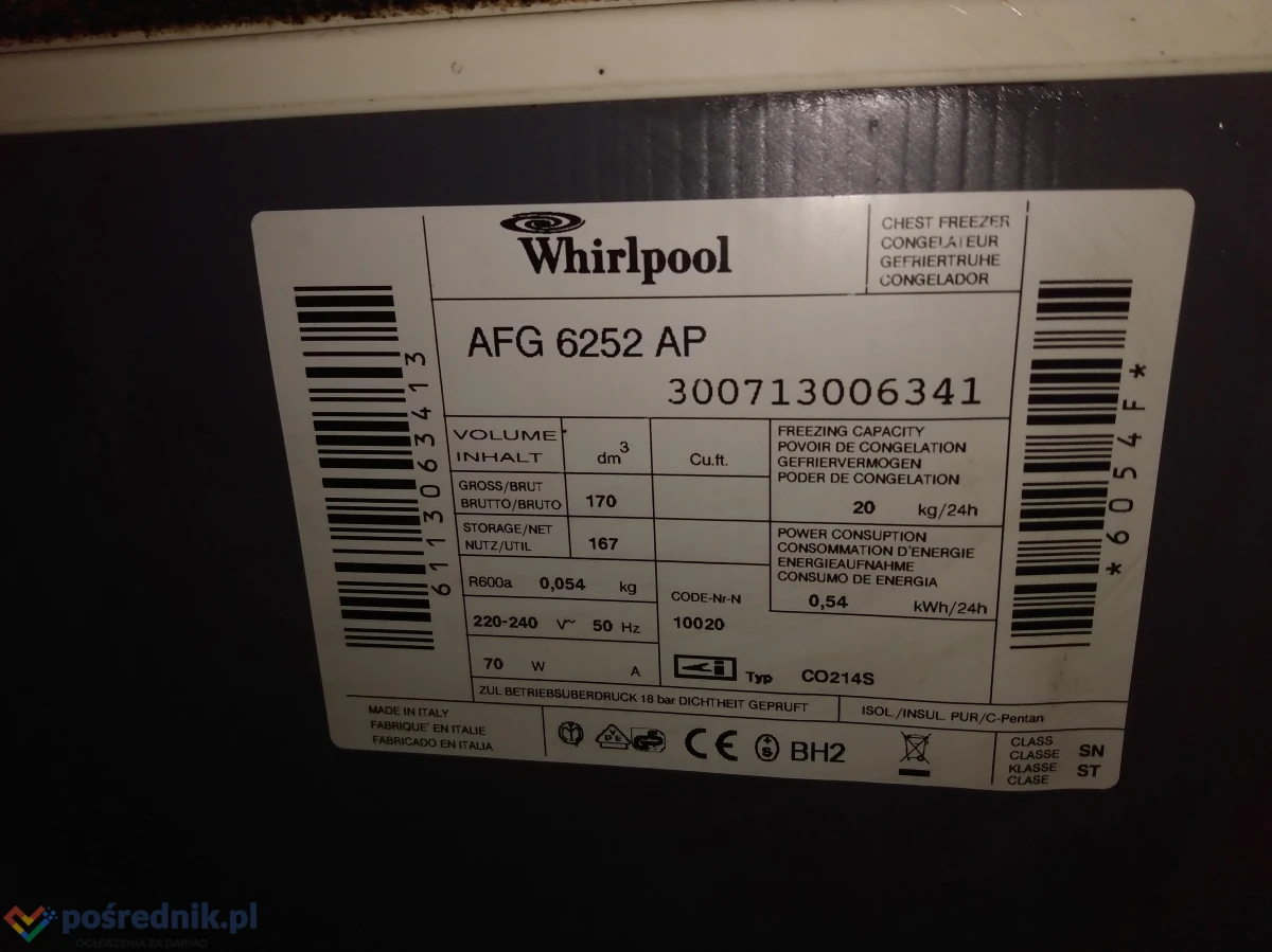 Zamrażarka skrzyniowa Whirlpool