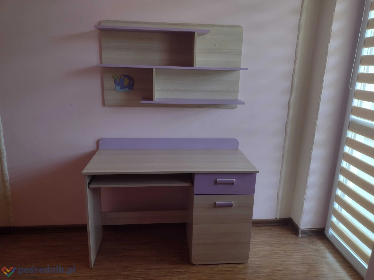 Meble dziecięce Lorento Jesion fiolet komplet plus łóżko z materacem.