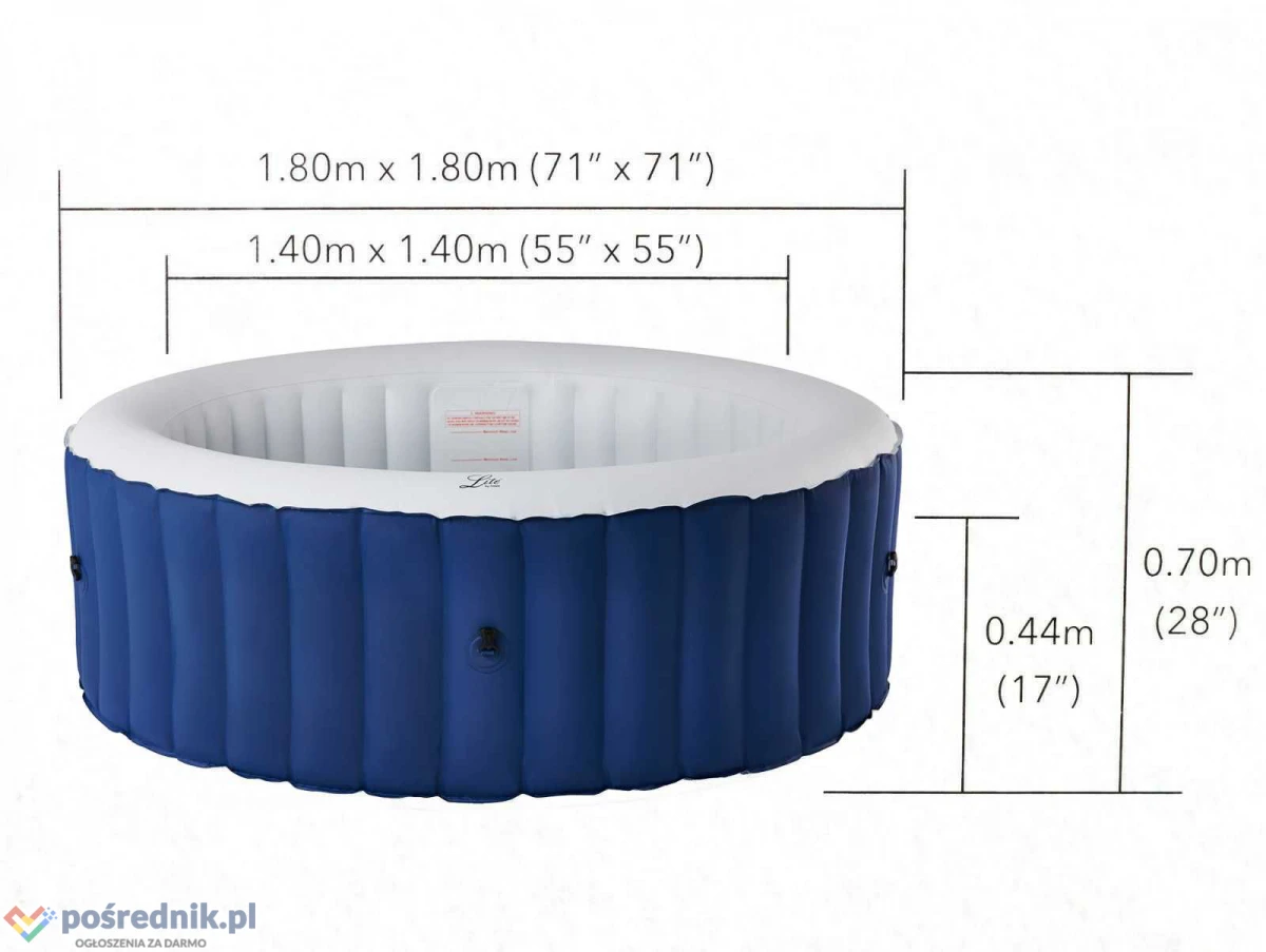 jacuzzi basen Spa dmuchane pompowane 180cm 4 osoby