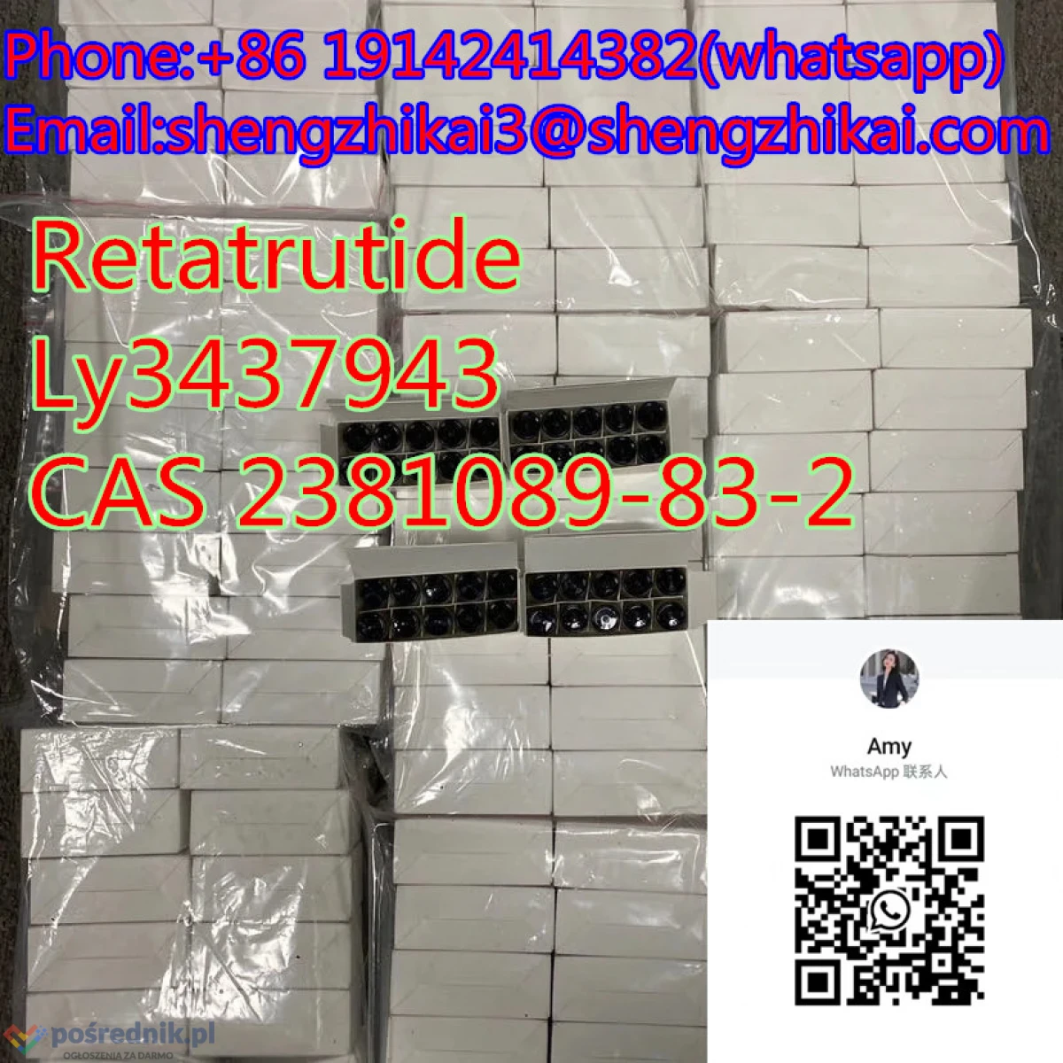 Dostawa fabryczna peptydu tracącego masę Retatrutide / Ly3437943 / Gipr/GLP-1r CAS 2381089-83-2