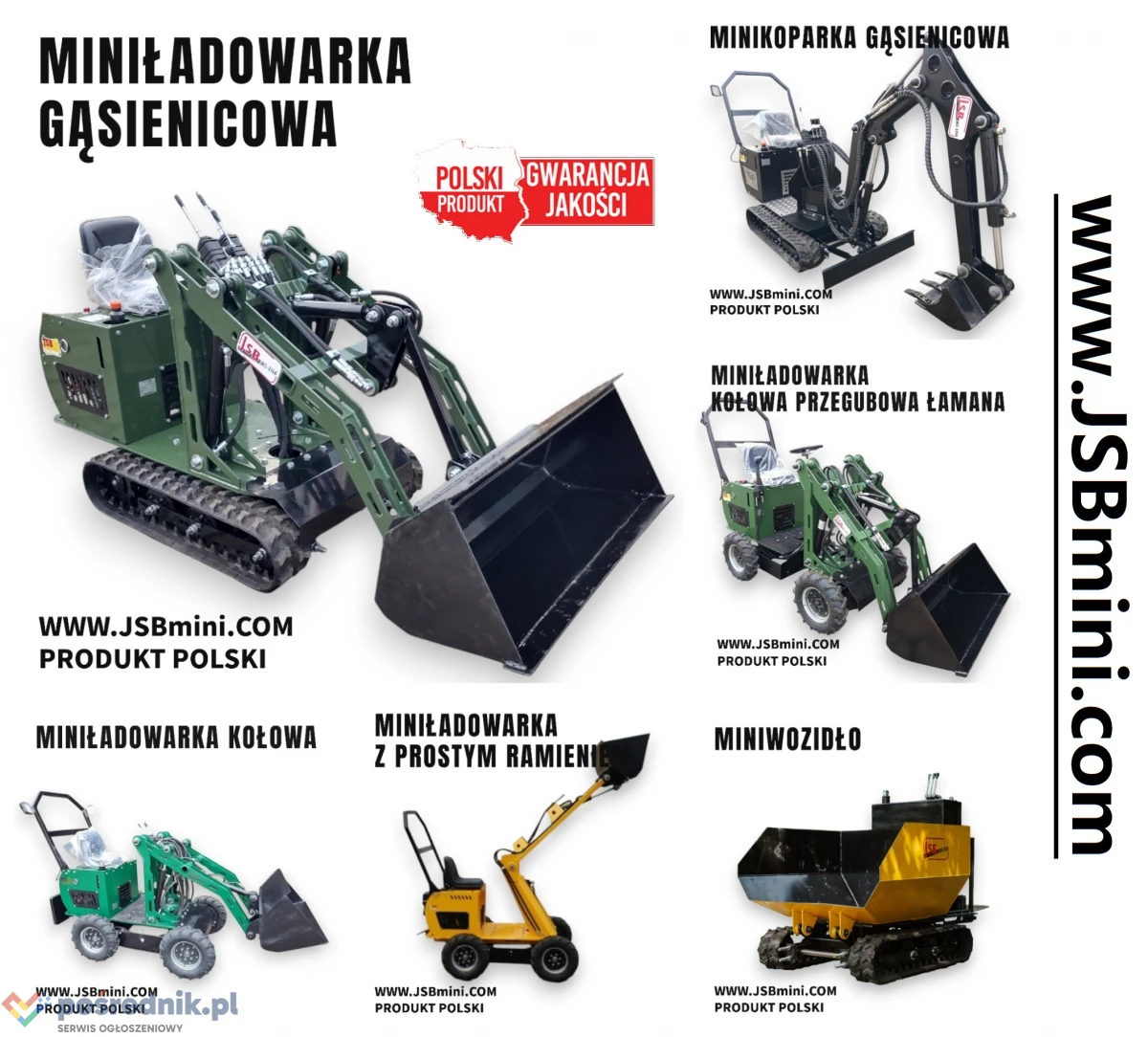 Mini Ładowarka kołowa z prostym ramieniem MS-L113FS JSB - Nowa 2025