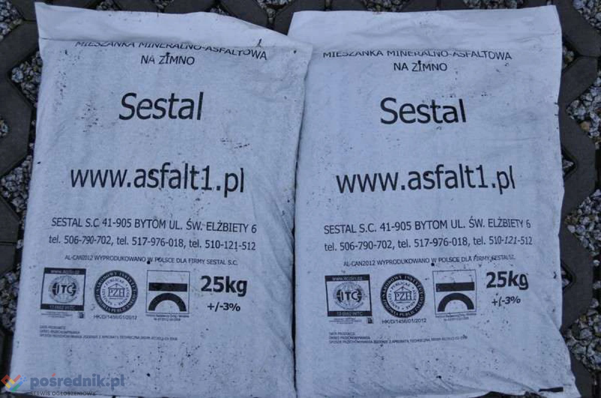 Asfalt Na Zimno "Od Ręki" Workach 25Kg Bitumiczna Mieszanka Mineralna