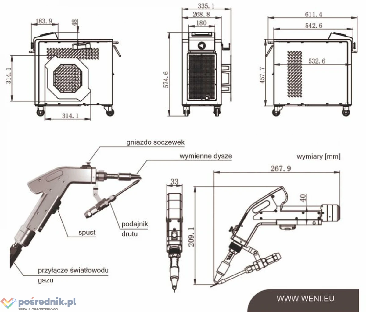 Spawarka zgrzewarka laserowa palnik fiber 2000W -4w1- promocja!