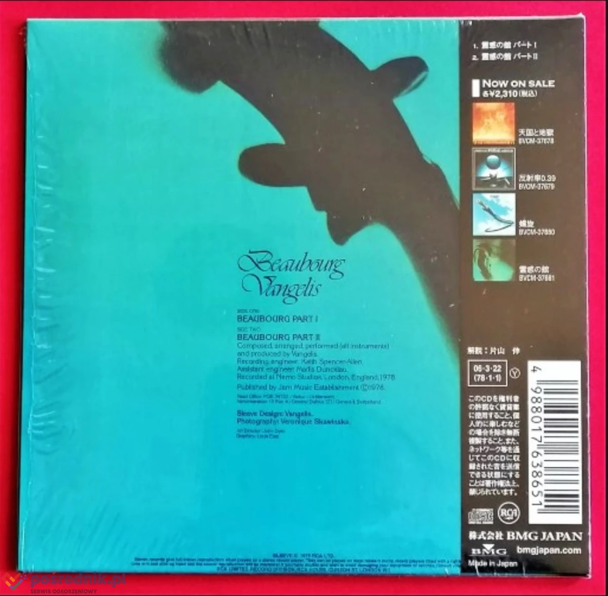 VANGELIS BEAUBOURG JAPAN MINI LP NOWA W FOLII UNIKAT