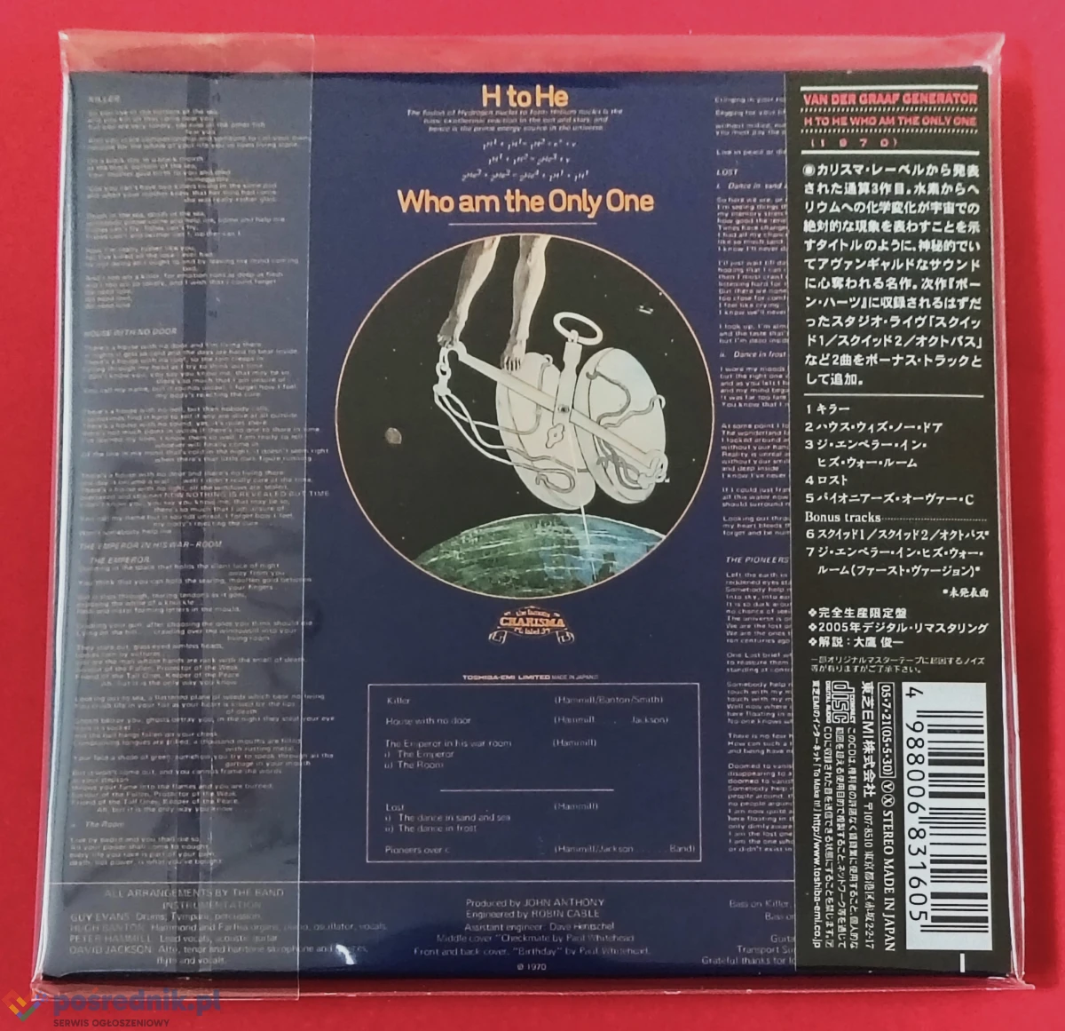 Van Der Graaf Generator H To He Who Am The Only One Japan Mini Lp CD