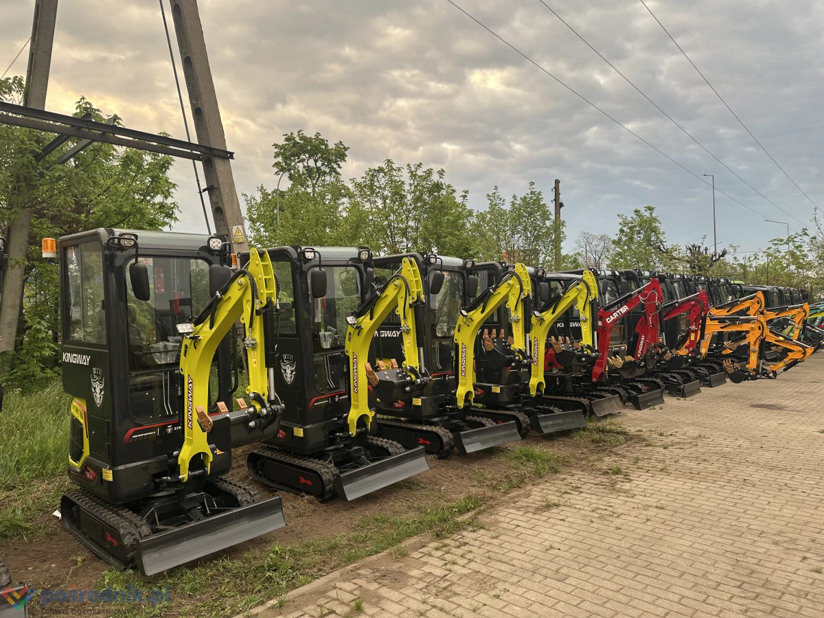NOWA Minikoparka KINGWAY 1200kg z KABINĄ Yama H12K Joistick Ramię SKRĘTNE Chłodnica 3 ŁYŻKI Diesel 15KM