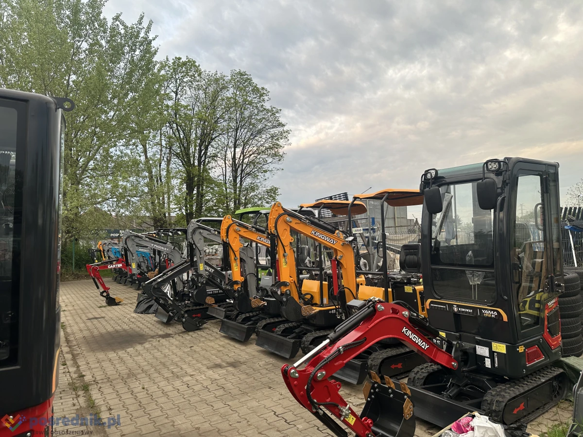 NOWA Minikoparka KINGWAY 1200kg z KABINĄ Yama H12K Joistick Ramię SKRĘTNE Chłodnica 3 ŁYŻKI Diesel 15KM