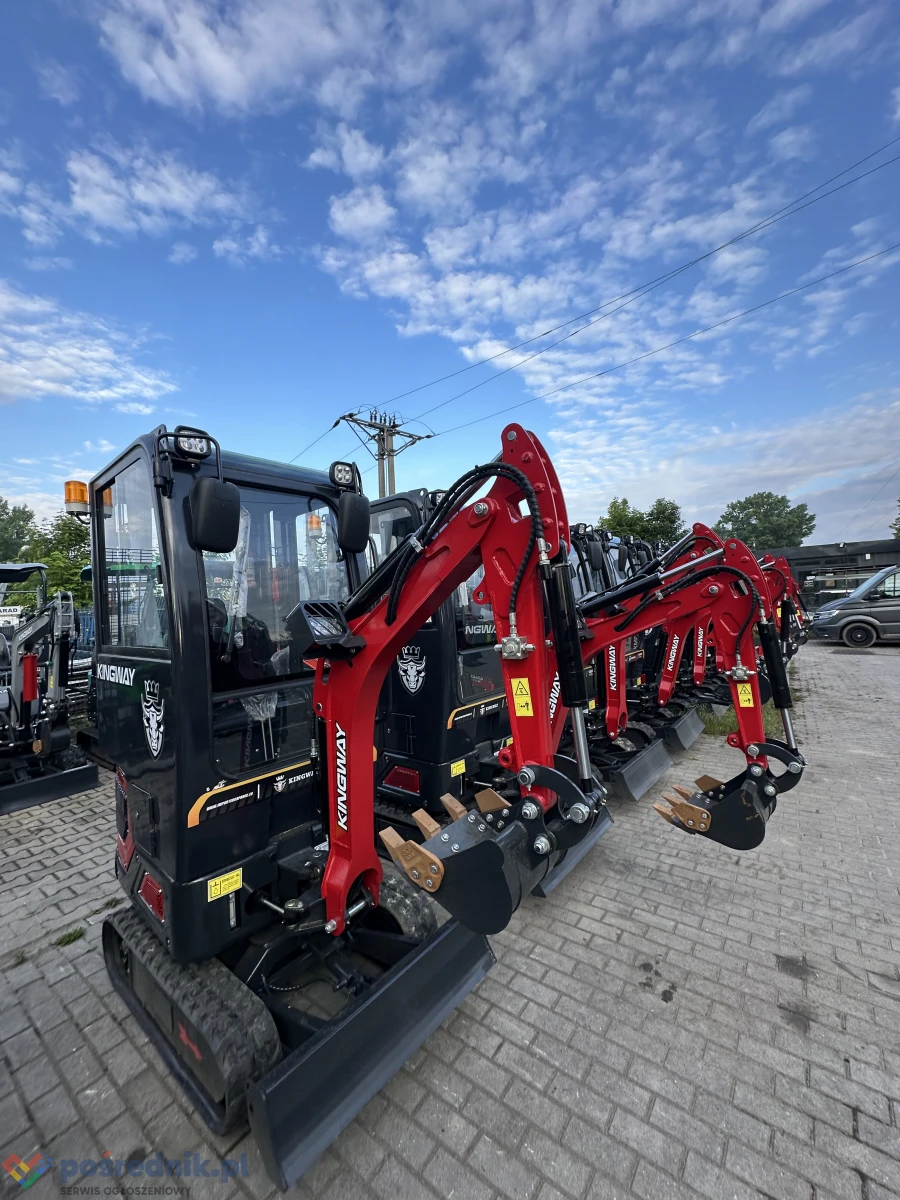 NOWA Minikoparka KINGWAY 1200kg z KABINĄ Yama H12K Joistick Ramię SKRĘTNE Chłodnica 3 ŁYŻKI Diesel 15KM
