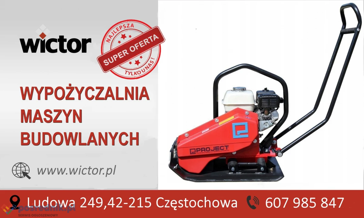 Zagęszczarka 100kg wynajem - wypożyczalnia maszyn budowlanych