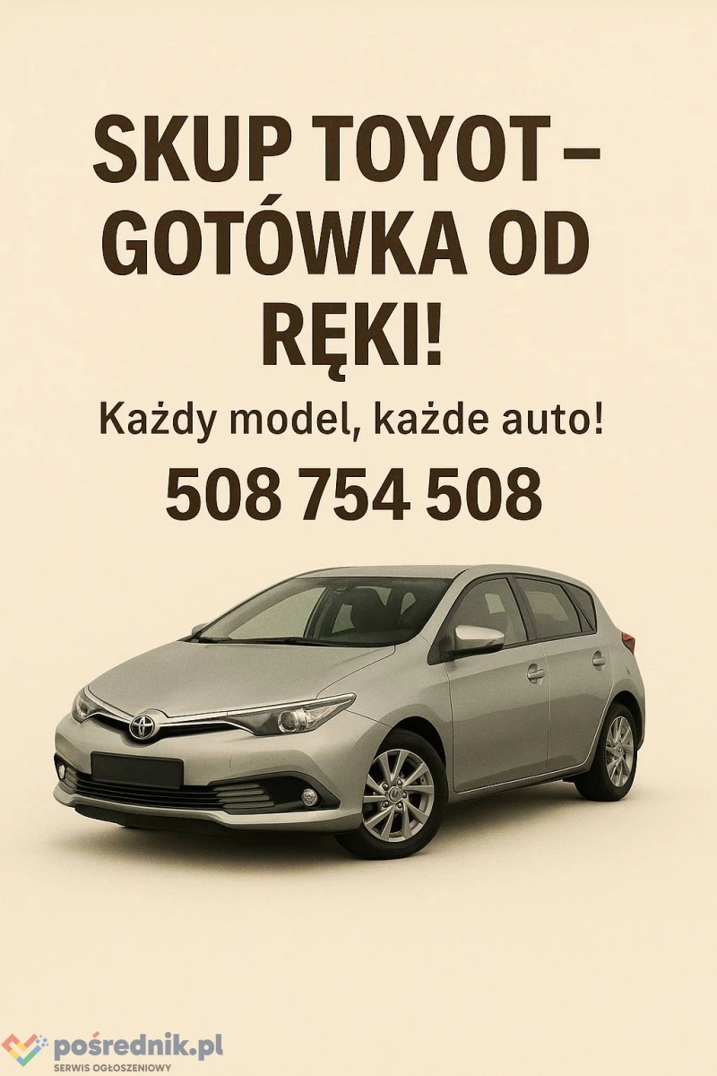 Skup Toyot Odkup Toyot /Każdy model, każde auto!