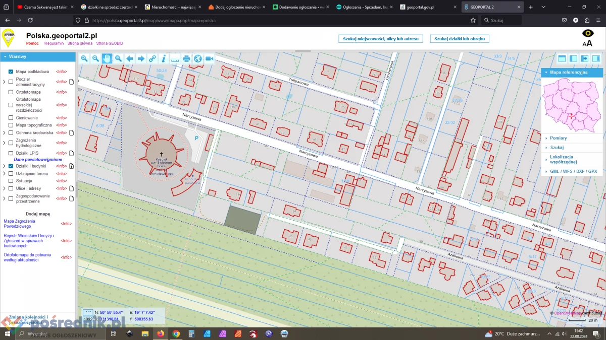 Sprzedam działkę budowlaną 1000 m2 Kiedrzyn ul. Azaliowa