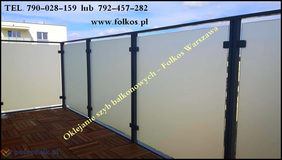 Oklejamy balkony Warszawa Batalionów Chłopskich, Lazurowa, Łokuciewskiego, Dywizjonu 303, Morcinka....Folie na balkon Warszawa -Usługa oklejania