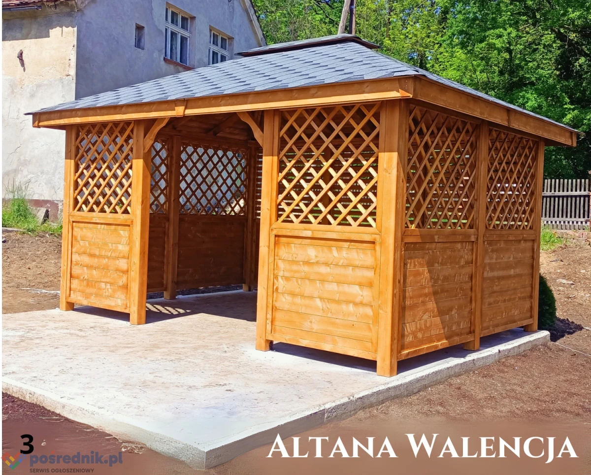 Altana drewniana Walencja. Altanka ogrodowa. Producent. Szybki montaż
