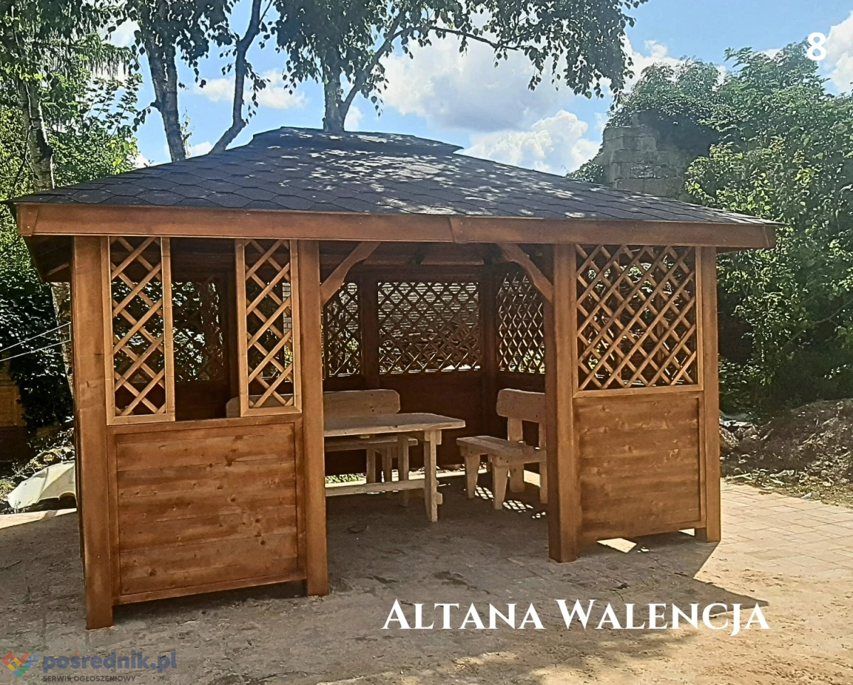 Altana drewniana Walencja. Altanka ogrodowa. Producent. Szybki montaż