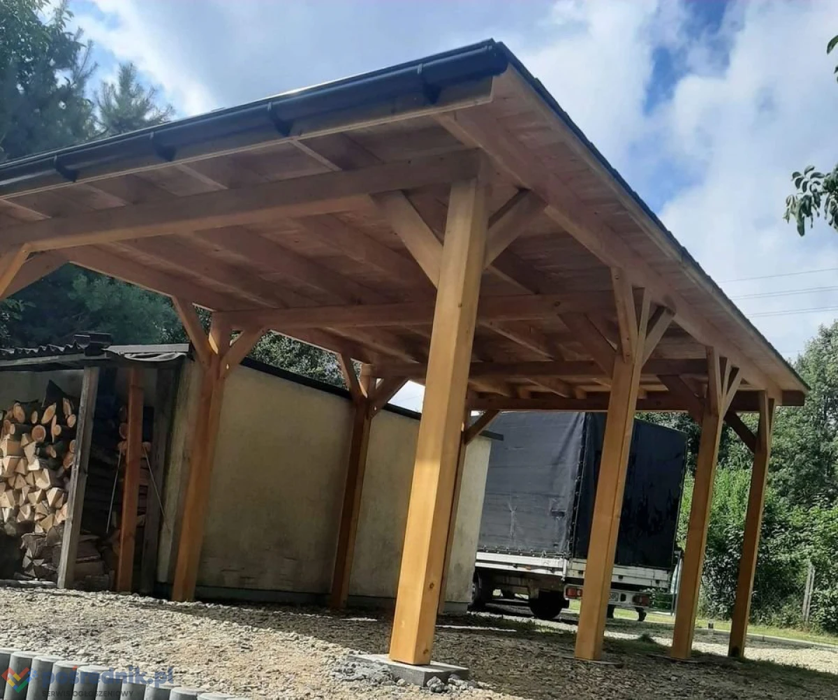 Wiata na samochód garażowa drewniana carport. KAŻDY wymiar. Prosto od producenta, bez pośredników