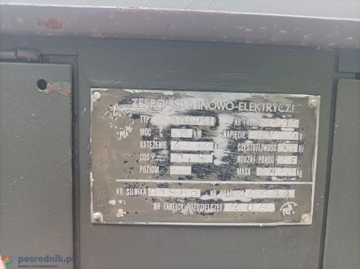 Agregat prądotwórczy na przyczepie PAD-8