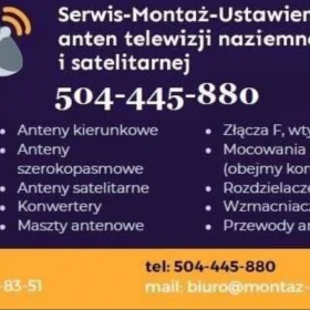 Serwis - Ustawienie - Montaż Anten Telewizji Naziemnej i Satelitarnej