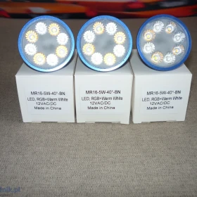 Żarówki Led kolor MR16 5W 3 pak