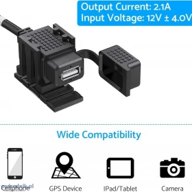 ESynic Ładowarka motocyklowa USB wodoodporna