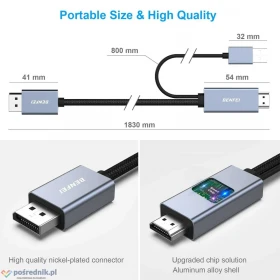 Przewód HDMI display port 4k BENFEI