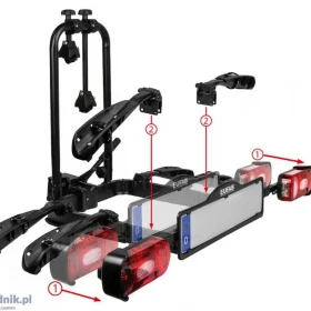 Składany uchylny bagażnik na rowery Eufab Crow Plus dostawka 2+1