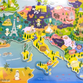 Magnetyczne puzzle mapa świata EUROPA POLSKA 95 elementów