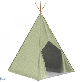 Namiot Tipi dla dzieci naturalne drewno bawełna stabilna konstrukcja