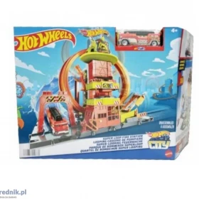 Hot Wheels City Super remiza strażacka z pętlą PREZENT dla chłopca