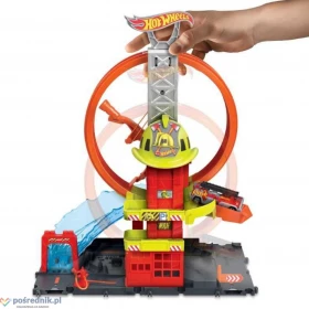 Hot Wheels City Super remiza strażacka z pętlą PREZENT dla chłopca