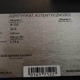 Nowe obrączki ZESTAW 4,60G 585, certyfikat Złoty Skorpion/Nowy Lombard