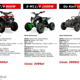 Quad XTR GoKart  elektryczny 1000W XTR M11/6 dla dziecka nowy