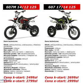 Cross dla dziecka XTR 607 125cc 14/12, 17/14 Raty Dostawa