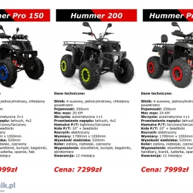 Quad 250 ATV 150 XTR Hummer 250 Pług Raty Dostawa