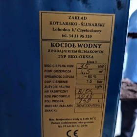 Ekologiczny kocioł wodny CO typ EKo-Oksza z retortą i podajnikiem