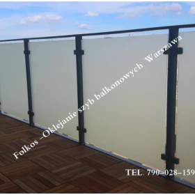 Czym zasłonić szklany balkon ? Oklejamy balkony folią prywatyzującą - Folkos folie matowe zewnętrzne na balkon Warszawa i okolice Oklejamy balkony