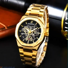 Luksusowy ! "Audemars Piguet Skeleton" z Bransoletą Złoty UNISEKS !