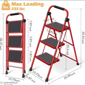 Nowa Drabina 3 poziomowa Składana Antypoślizgowa Wielofunkcyjna !