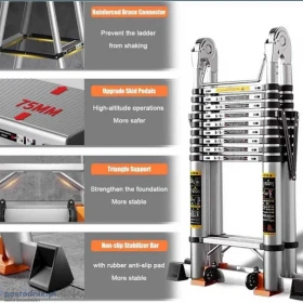 Nowa drabina / Teleskopowa / Aluminiowa / Wielofunkcyjna! 70% Wartości