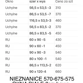 OKNA PCV 38szt nowe Białe klamki od ręki do okna 2szybowych