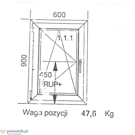 Okna 60x 90 PCV