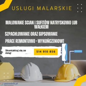 Usługi remontowe – Malowanie, Szpachlowanie, Gipsowanie, Konstrukcje GK