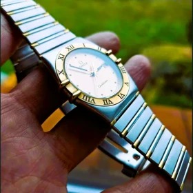 Zegarek „Omega Constellation Manhattan” Złoto ! (18k.) /Szafir ! / Vintage ! / Unisex!