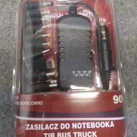 Zasilacz samochodowy BUS TRUCK 24V 90W 11 końcówek uniwersalny wejście 24V wyjście zależne od laptopa. Wysoka jakość. Nowy