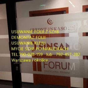 Usługa - usuwania starej zniszczonej folii , wymiana zniszczonej folii, usuwanie kleju, mycie szyb Warszawa -Folkos folie okienne