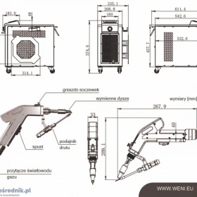 Spawarka zgrzewarka laserowa palnik fiber 1500W -4w1
