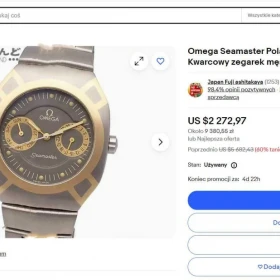 Tytanowo-Złoty 18k Zegarek „Omega Seamaster Polaris” kalendarz, Unisex