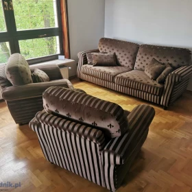 Komplet wypoczynkowy do salonu, sofa z dwoma fotelami. Okazja